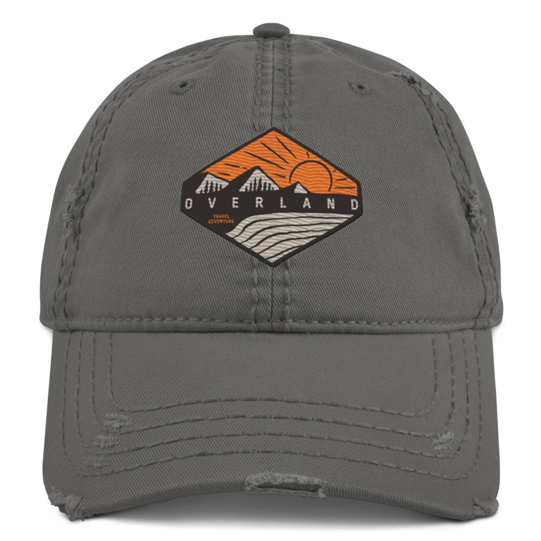 Overland Travel Adventure Baseball Cap Embroidered, Gift for Overlanders, Travel Hat, Distressed Hat