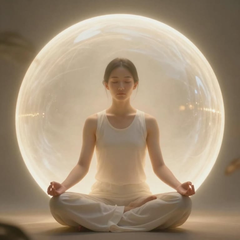 Energetic boundary visualization showing protective sphere for emotional protection