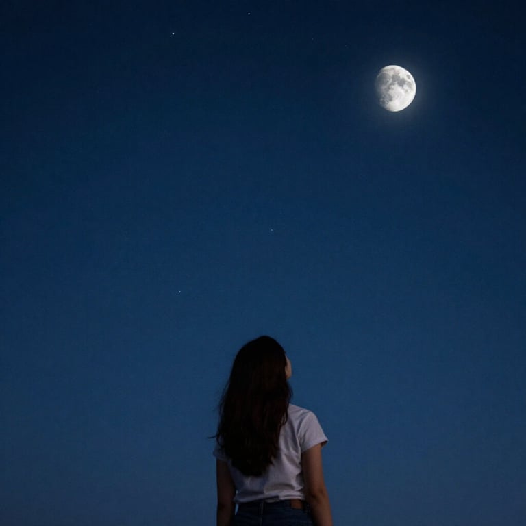 Moon gazing practice connecting with lunar energy for manifestation partnership