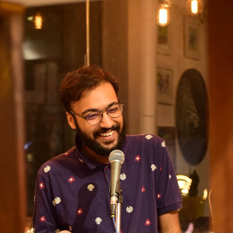 Wolf Cryman, a rapper performs at an Orange Octopus event in 2018