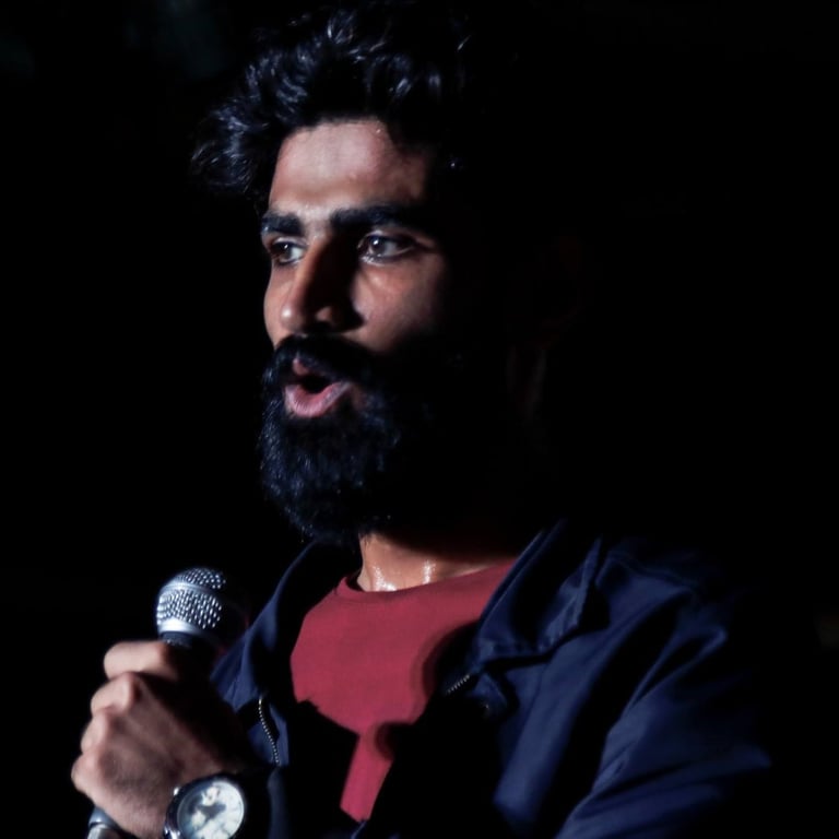 Harsh Panwar, a singer-songwriter performs at an Orange Octopus event in 2018