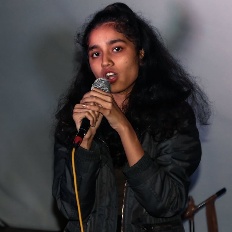 Kashmira Khot, a singer-songwriter performs at an Orange Octopus event in 2018.
