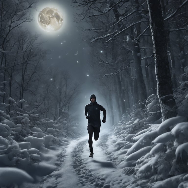 silhouette photo of man using headlamp standing on mountain