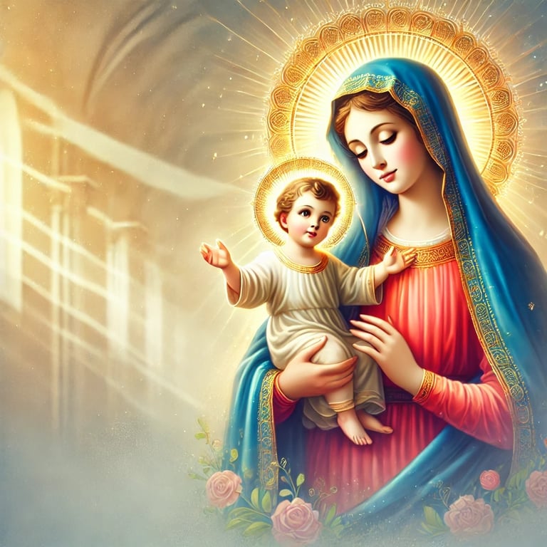 virgen maria con el niño Jesús para la catequesis
