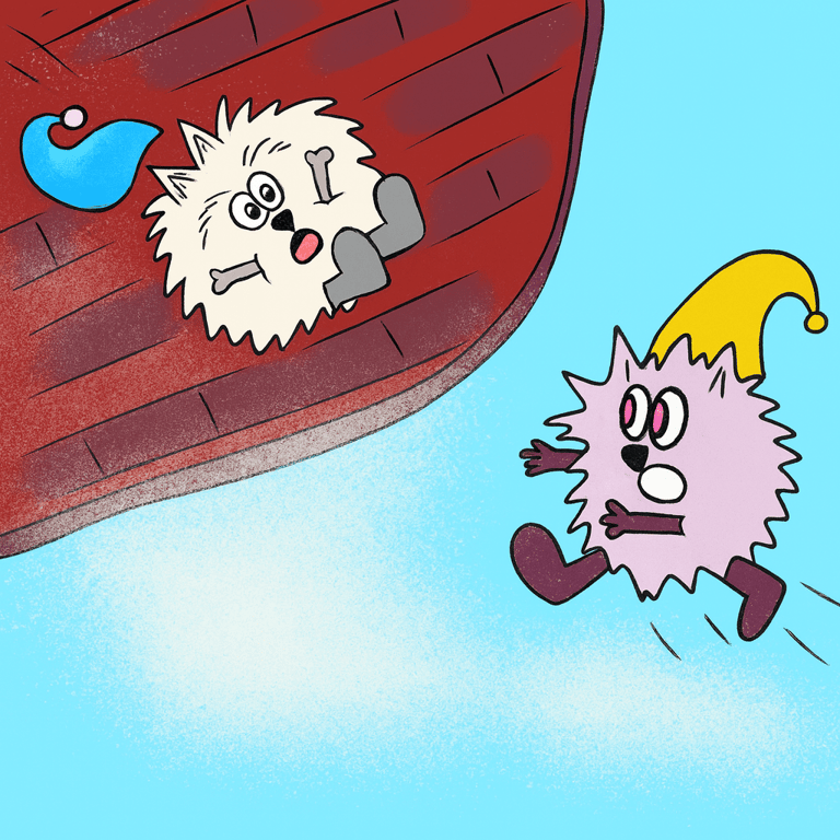 Gribouille rattrape par Cannelle