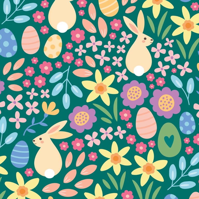 easter bunny fabric design