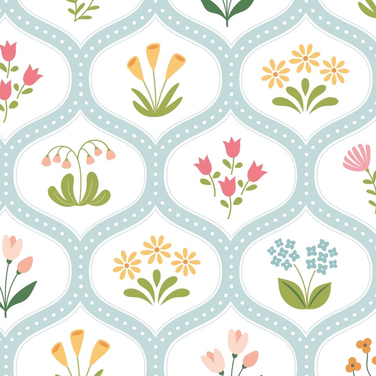 pretty floral fresh design for wallpaper
