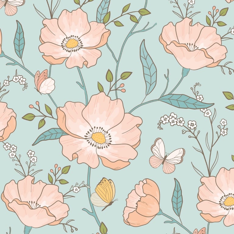 pink roses butterfly wallpaper