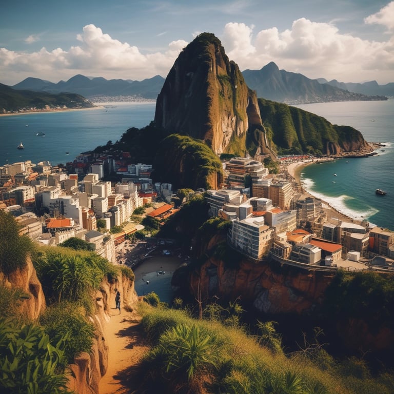 A large rounded image showing the colorful streets of Lisbon, Portugal under a bright sky.