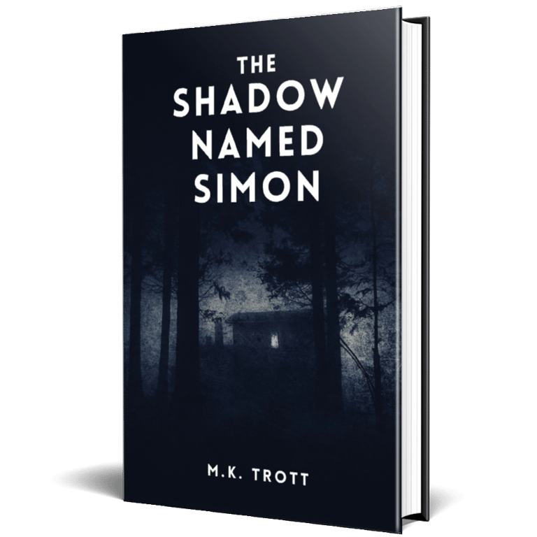 A black book cover featuring a house located in a deep dark forest