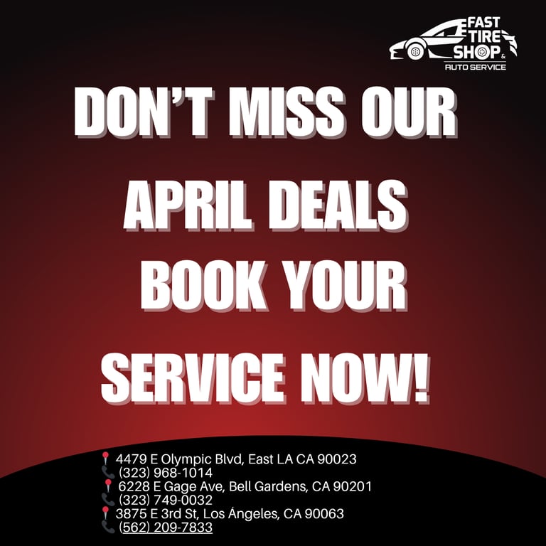 Tire service deals in Los Angeles at Fast Tire Shop, offering discounts on tire installation, repair