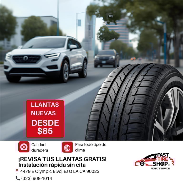 New tire installation and balancing service in East Los Angeles at Fast Tire Shop