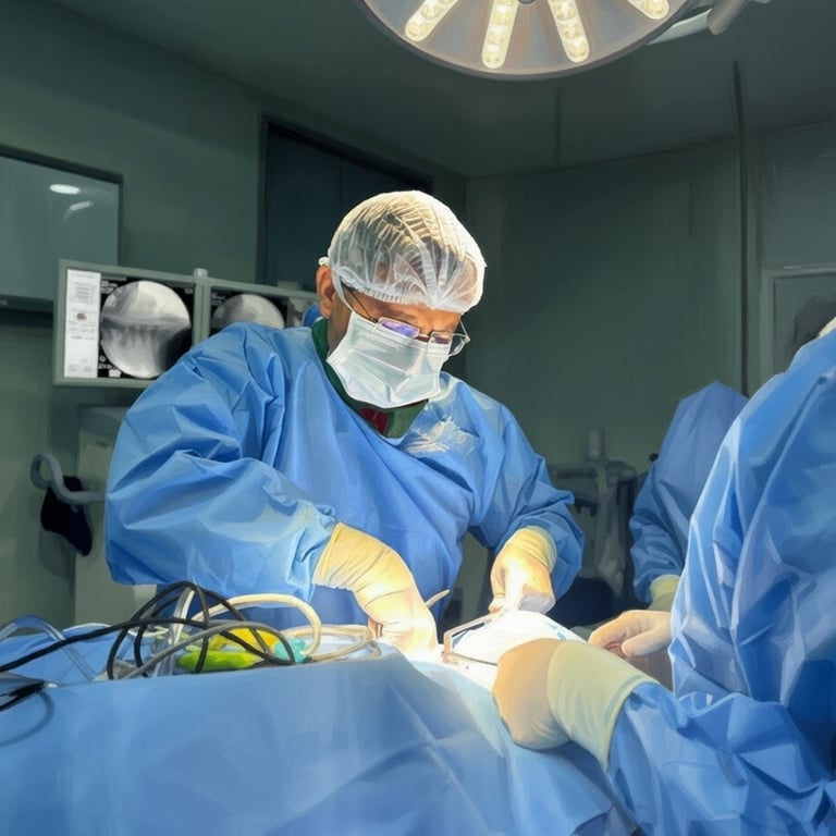 Dr Gilnard em Fortaleza no centro cirúrgico realizando neurocirurgia