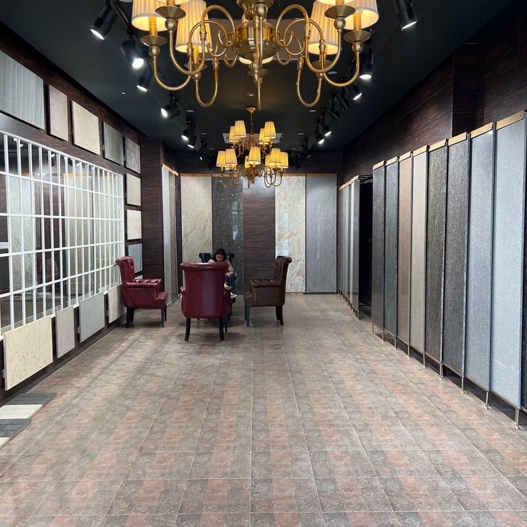 granite display at gold stone granites in mohali sector 82