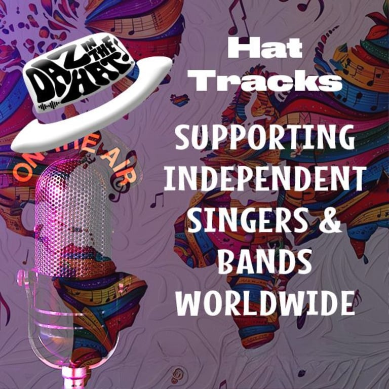 a microphone with a hat on top of it and a hat on top of a