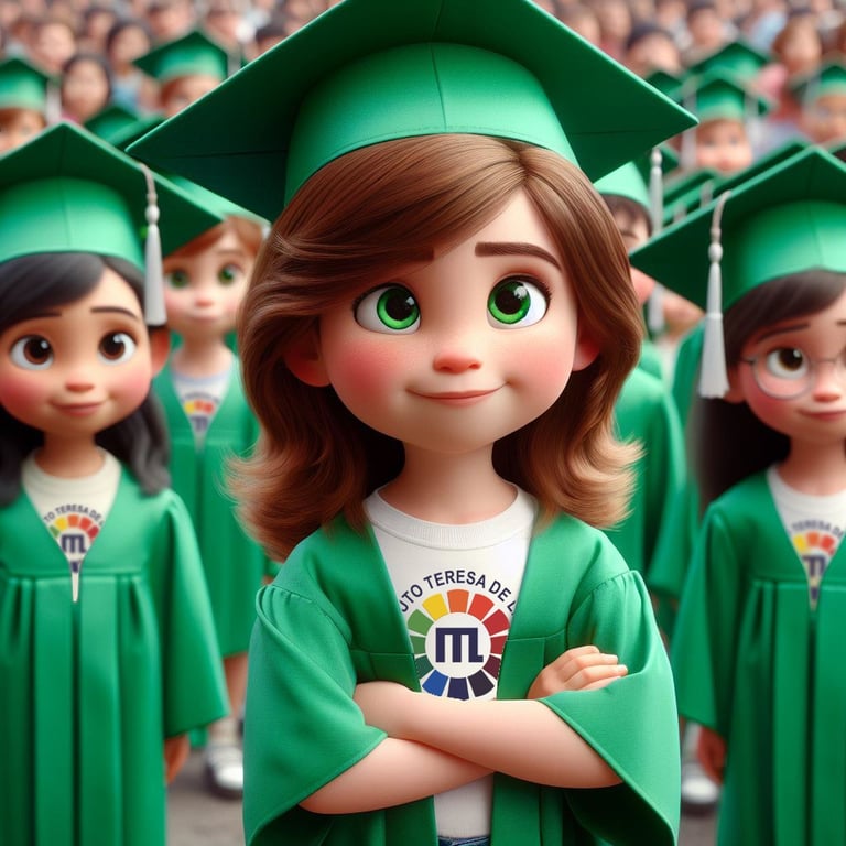 Aluna com roupa de formatura