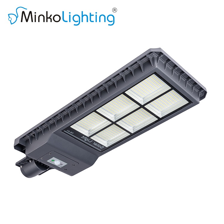 MNK-WL07 led solar street light with black color with high-quality LEDs and integrated solar panels