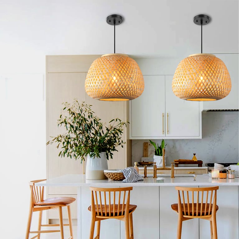 MNK-LC37 Luminária pendente de vime Boho