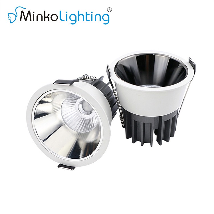 chrome led spotlight with black color led downlight cob version