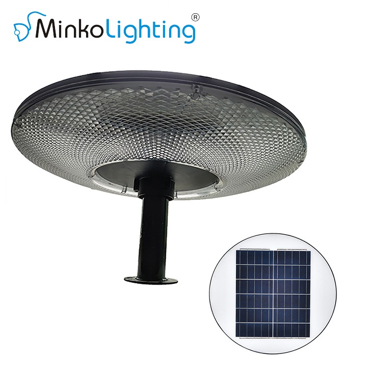 MNK-WL19 led solar pillar light with transparent optical lampshade round solar light