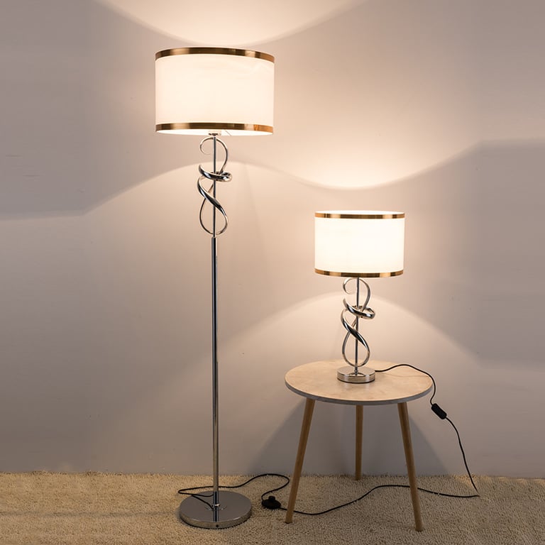 0870 Chinese classic design fabric lampshade floor lamp