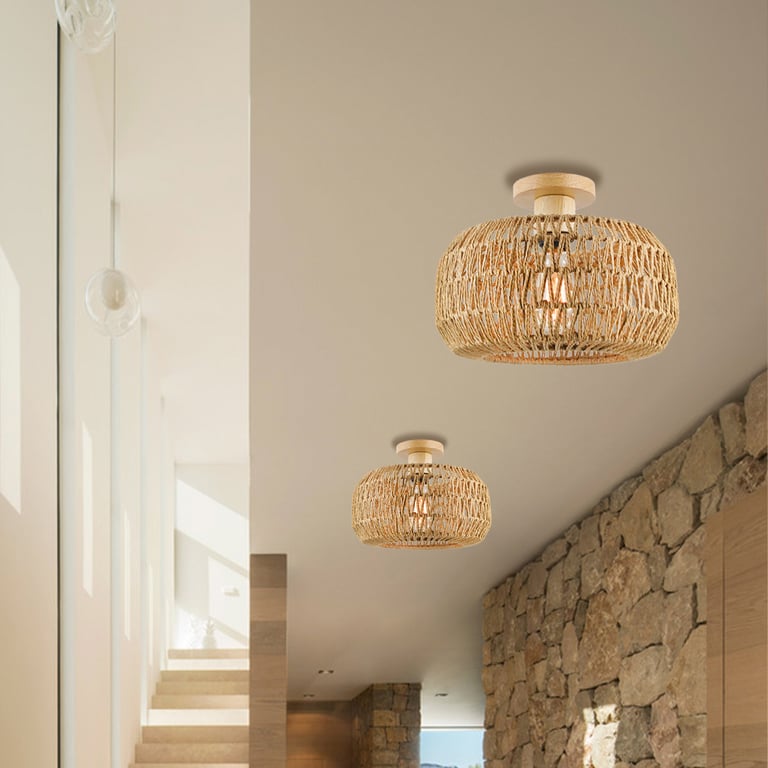 MNK-LC26 Unique American Style Woven Chandelier Creative Kitchen Bedroom Overhead Lamp