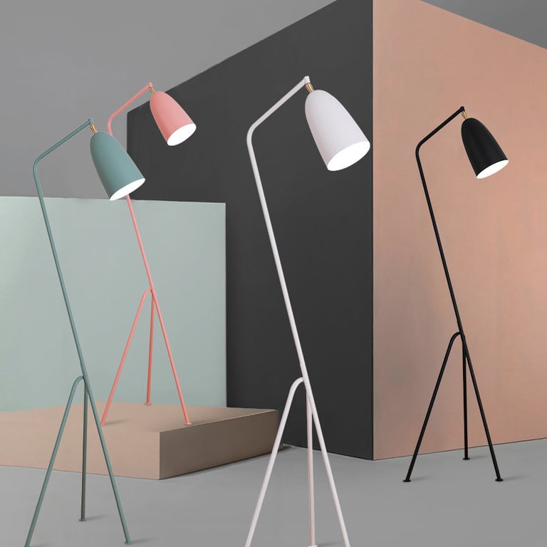 MNK-FL134 macaron three-legged floor lamp with e27 black floor light pink lights