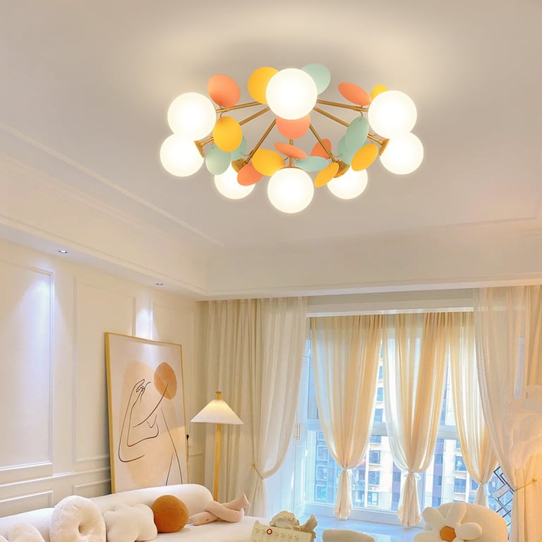 MNK-PDN03-4/6/8 macron stained glass children's room ceiling lamp