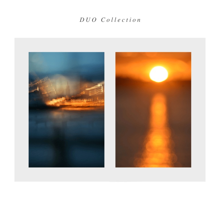 a couple of pictures of a sunset and a sunset ICM
