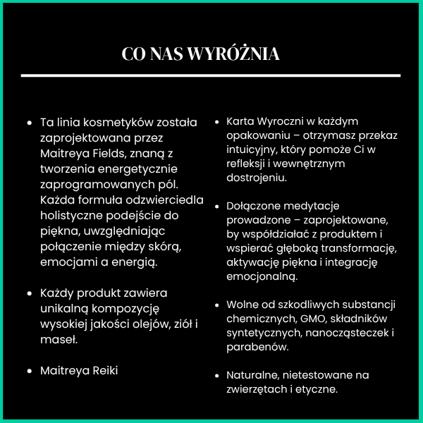 Kosmetyki energetycznie programowane przez Maitreya Fields