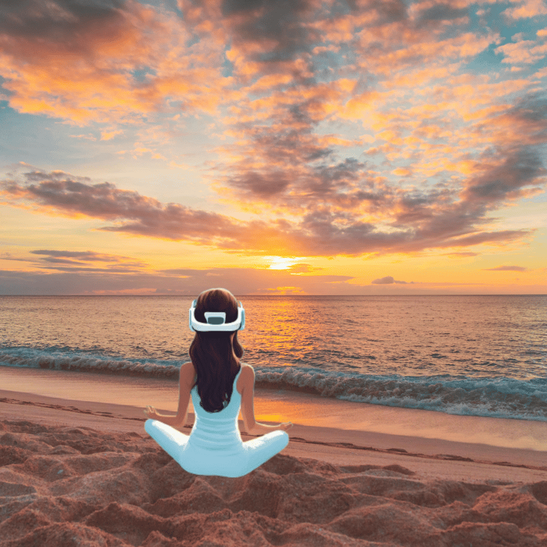 visuel illustratif de relaxation immersive VR avec des paysages naturels