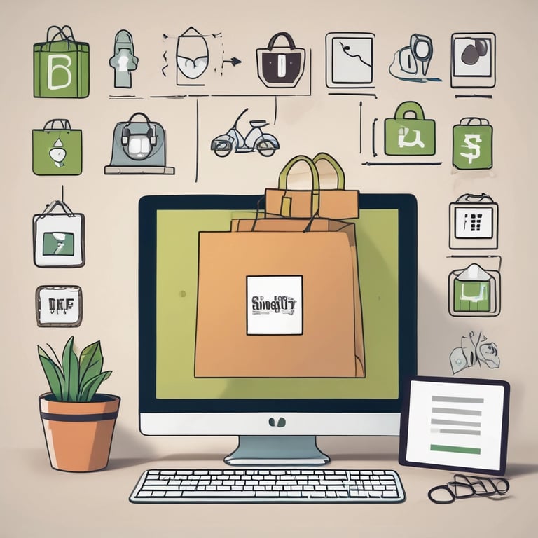 An inspiring workspace showcasing digital business tools and resources.