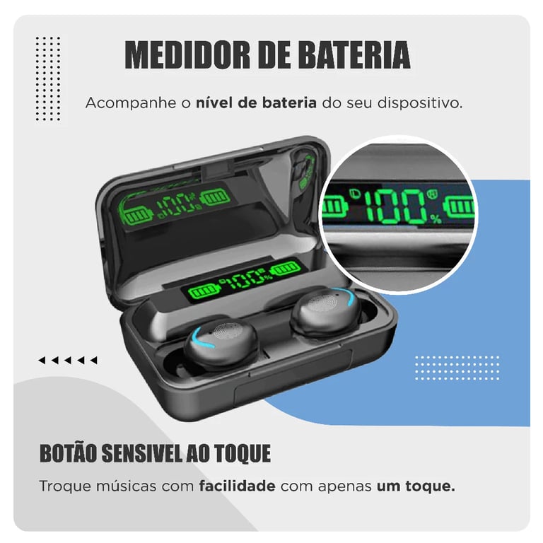 Fone F9-5 Sem fio - Bluetooth - Carregador de celular - O melhor F9 do mercado