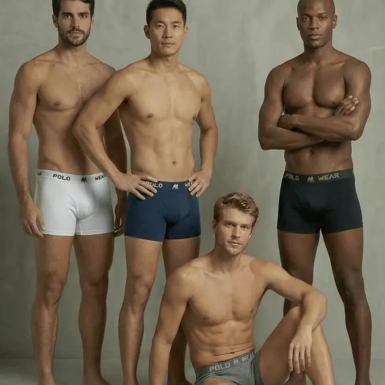 Kit 10 Cuecas Boxer Lisa Polo Wear Sortido Tamanho M