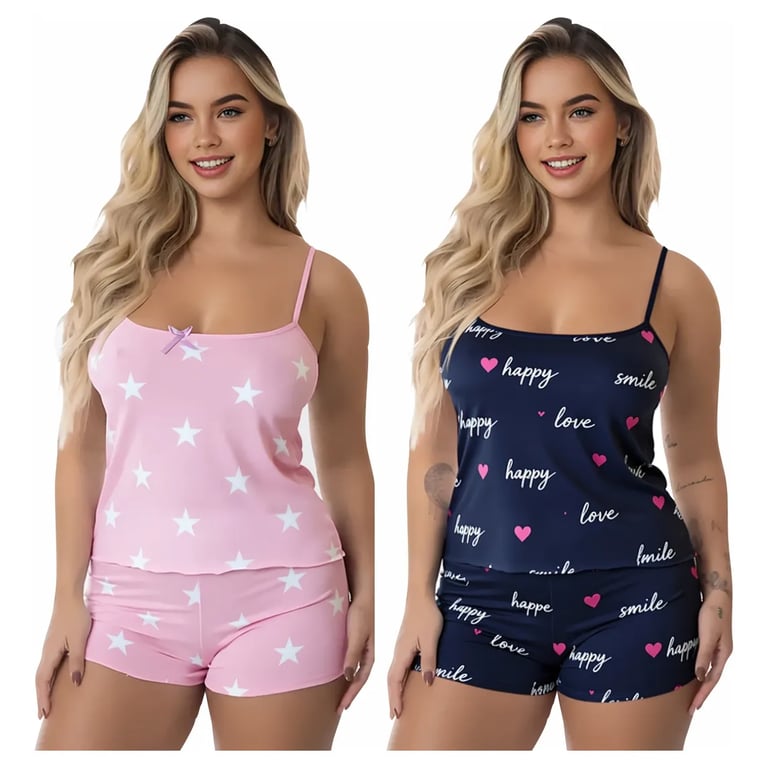 pijama feminino kit com 4 peças