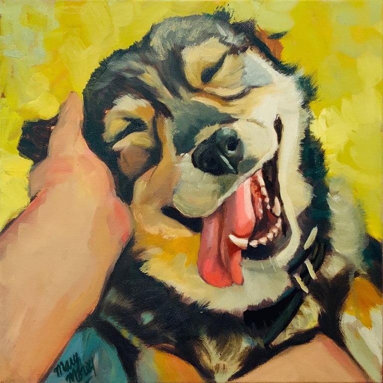 A Dog's Joy - Painting by Mary Morey