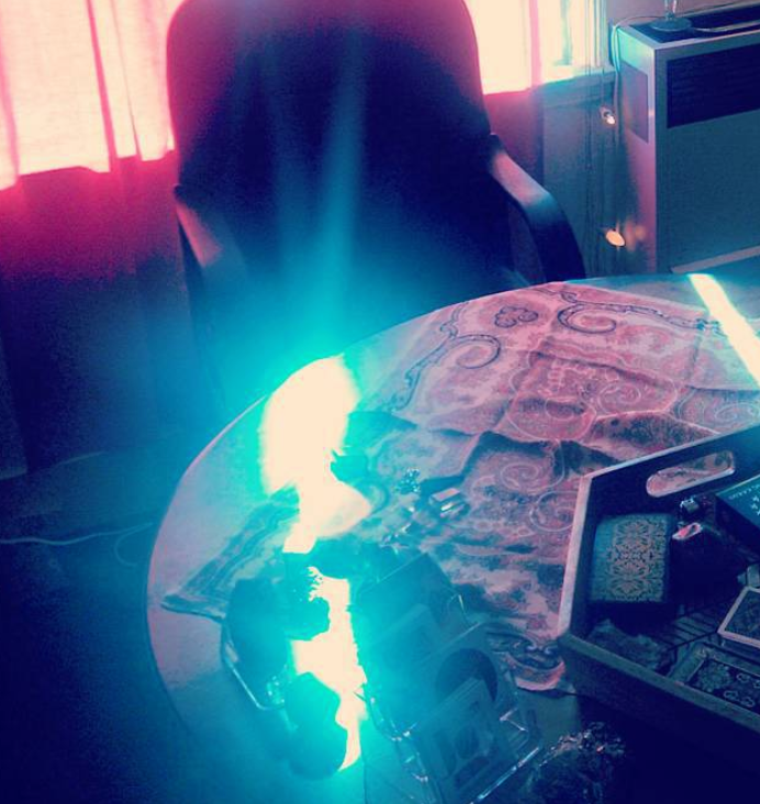 A spirit appears in the Hollywood Psychic Studio