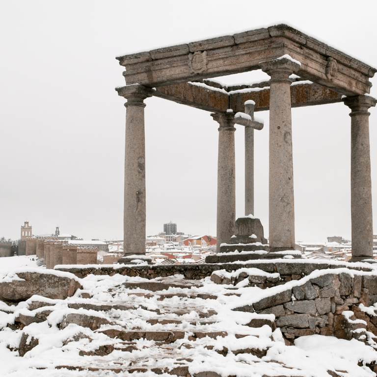 Cuatro postes en Ávila nevados: Neumáticos de invierno en Ávila