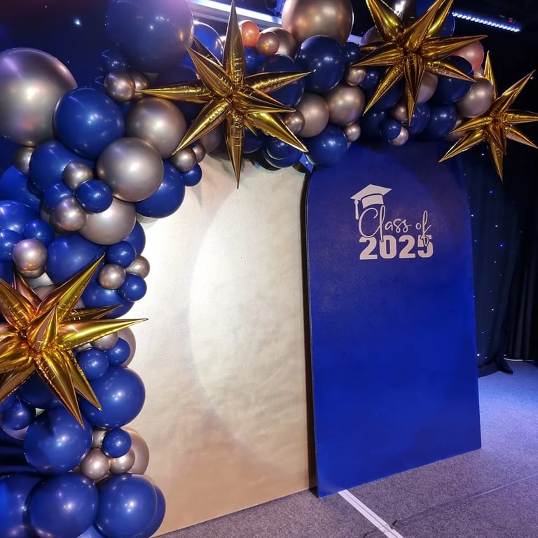 Balloon Garland during an under the stars themed Formal Event in Cornubia, Logan - party hire by SweetAz Co.