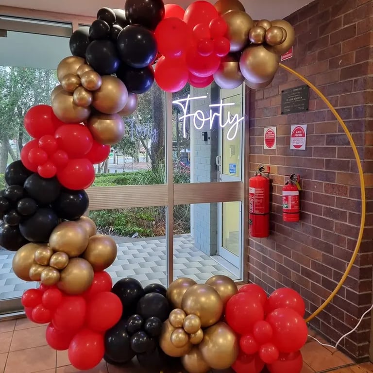 Circle Backdrop at a Birthday Celebration in Redlandbay, Redlands - party hire by SweetAz Co.