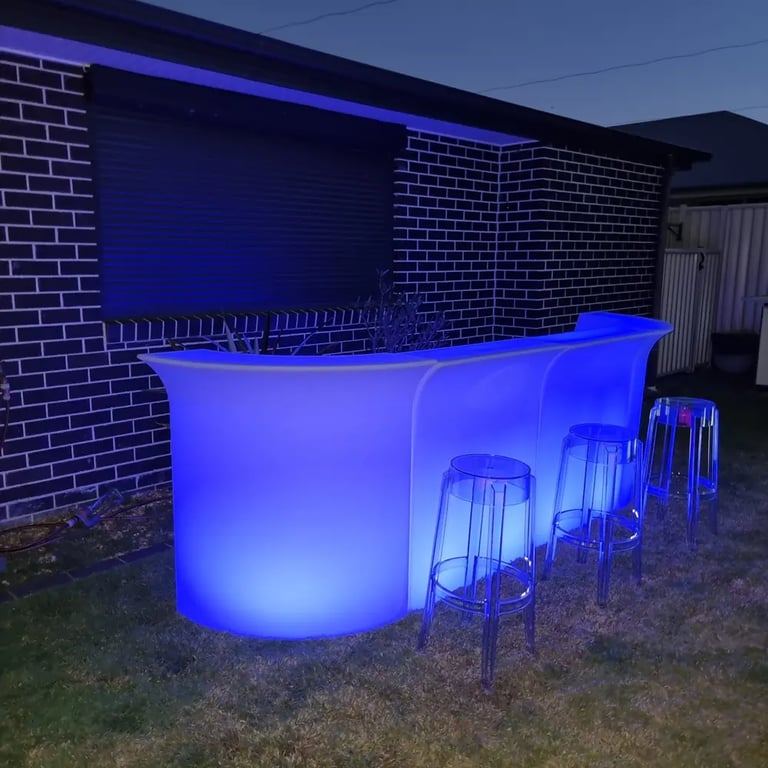 Glow Bar brining the club vibe at a 60Th Birthday in Cornubia, Logan - party hire by SweetAz Co.