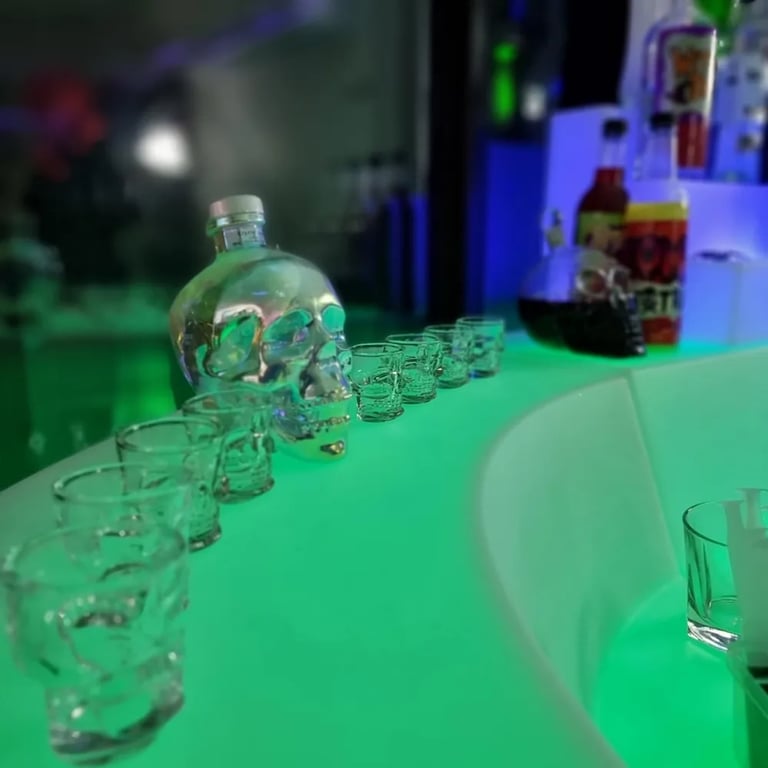 Glow Bar featured at a Halloween Party in Mountcotton, Redlands - party hire by SweetAz Co.