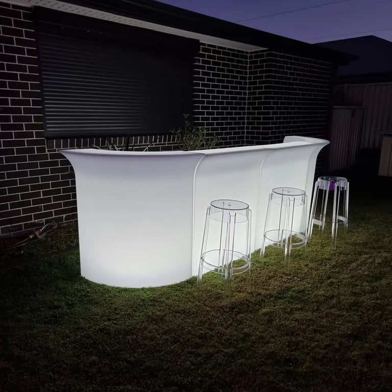 Glow Bar bringing chic vibes at a Wedding Anniversary in Mountcotton, Redlands - party hire by SweetAz Co.