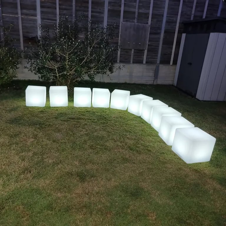 Glow Cubes for seating at a Anniversary Party in Cornubia, Logan - party hire by SweetAz Co.