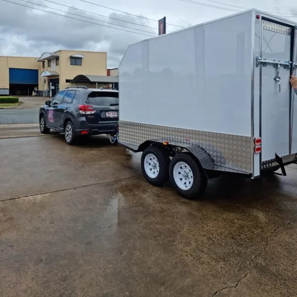 Party specialists geared up for a Trailer Delivery in Alexandrahills, Redlands - party hire by SweetAz Co.