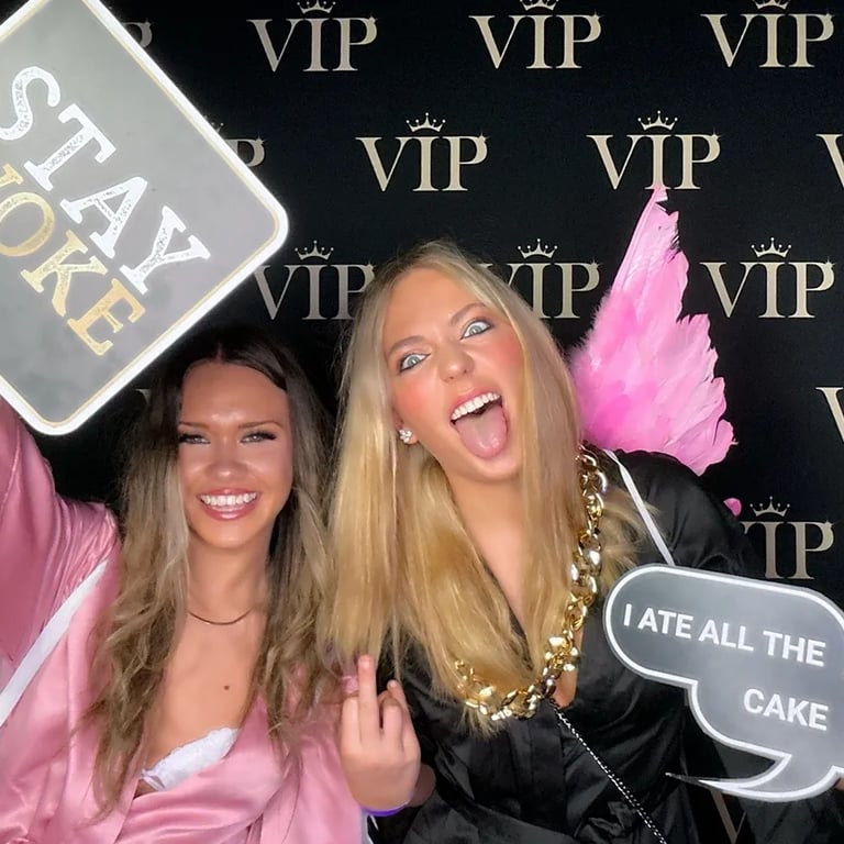 Photo Booth lighting up the VIP vibe at an 18th Celebration in Carindale, Brisbane - party hire by SweetAz Co.