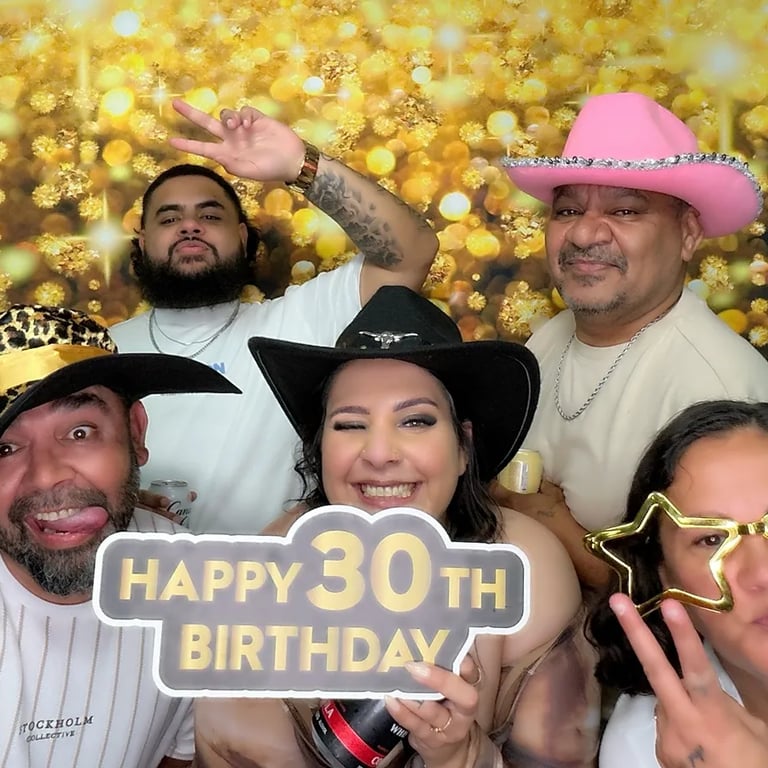 Photo Booth lighting up the VIP vib at an 30th Event in Ormeau, Gold Coast - party hire by SweetAz Co.