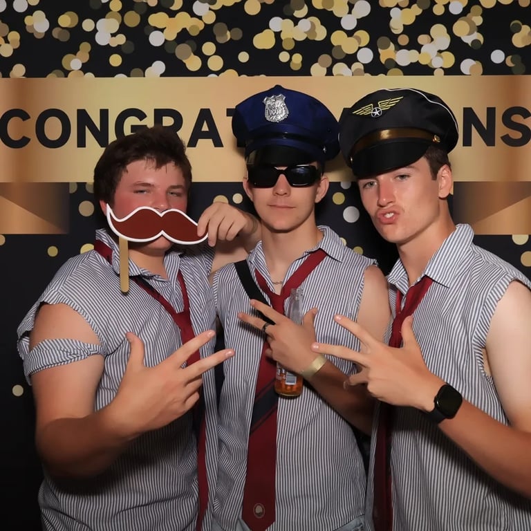 Photo Booth glaming up a Graduation Celebration in Thornlands, Redlands - party hire by SweetAz Co.