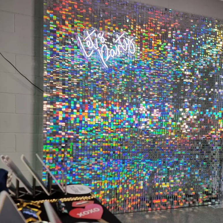 Photo Booth setup for a Shimmer Wall in Ormeau, Gold Coast - party hire by SweetAz Co.