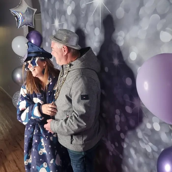 Photo Booth setup for a Silver Milestone in Redlandbay, Redlands - party hire by SweetAz Co.